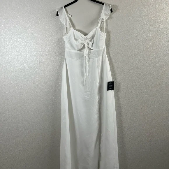 NWT Lulus The Way to Love White Ruffled Maxi Dress Small - Picture 7 of 11